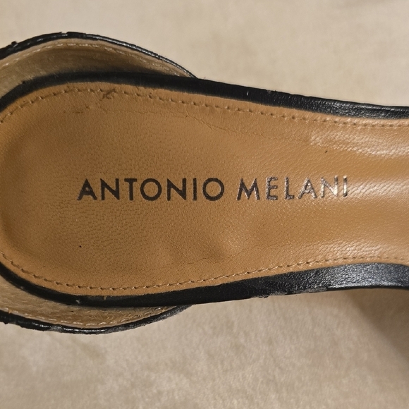 Antonio Melani Black and Tan Heels with Ankle Strap - Picture 2 of 13